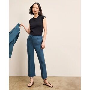 MM Lafleur Tessa Kick Flare Wool Trouser Blue
